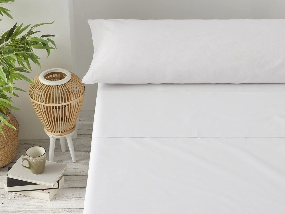 Sábanas White 50% algodón / 50% poliéster Blanco para hoteles